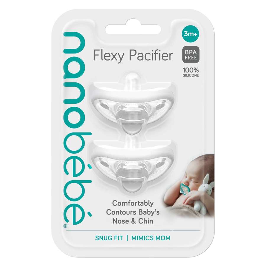 Nanobébé Flexy Pacifier White 3m+ 2pcs