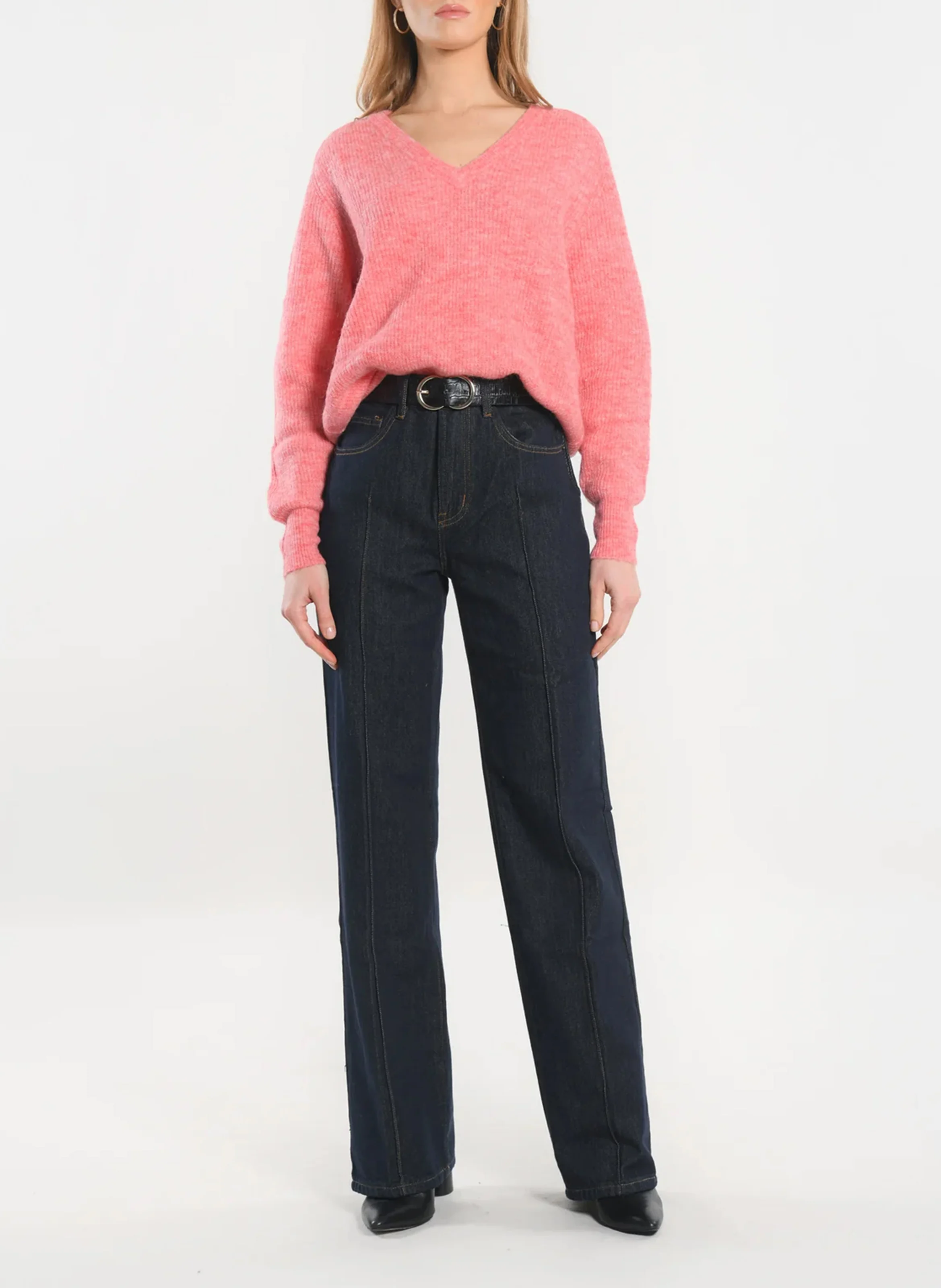 DANNA - Gilet droit col rond| Rose