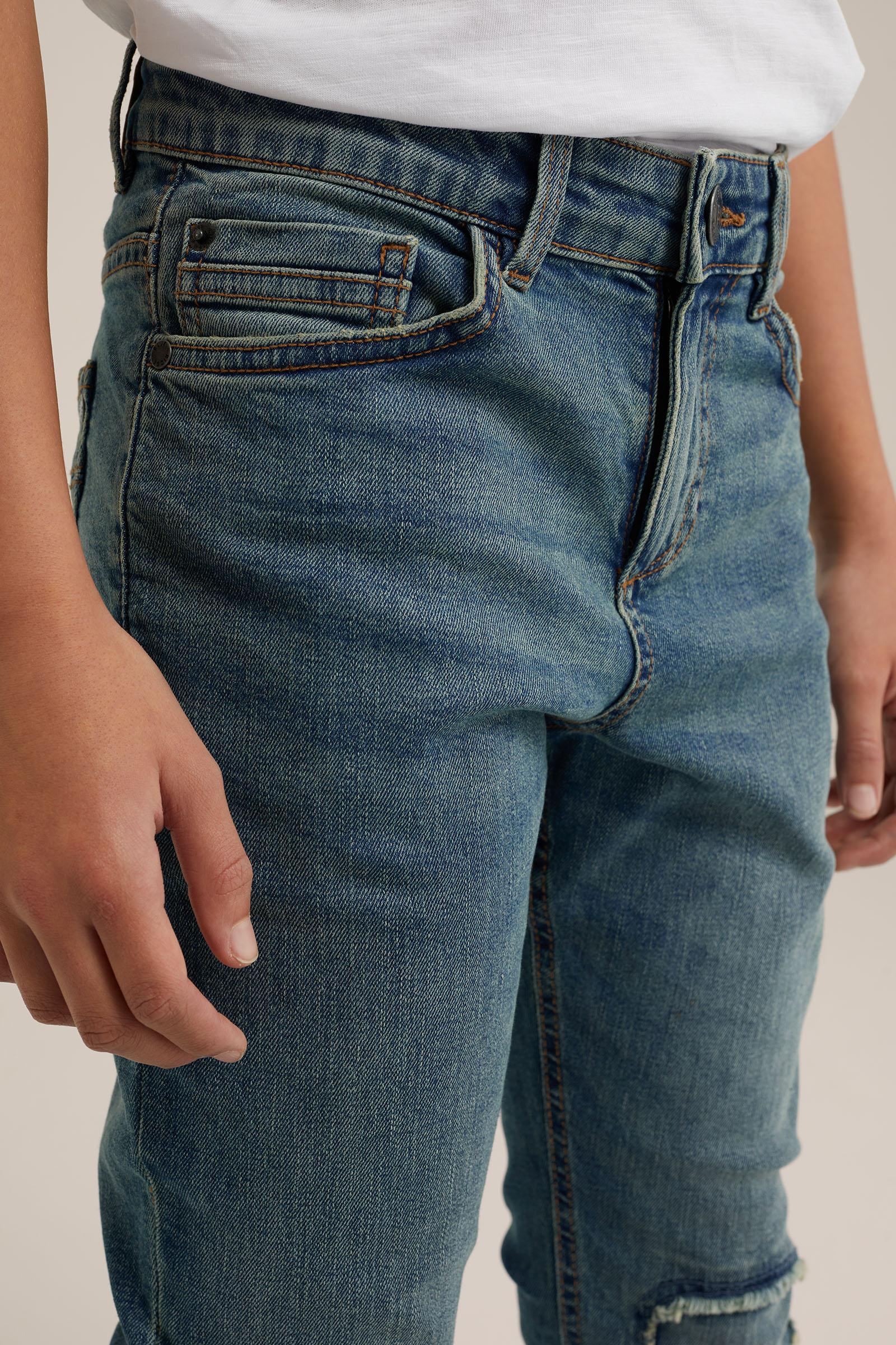 Jongens slim fit jeans met stretch Blue Ridge Groenblauw