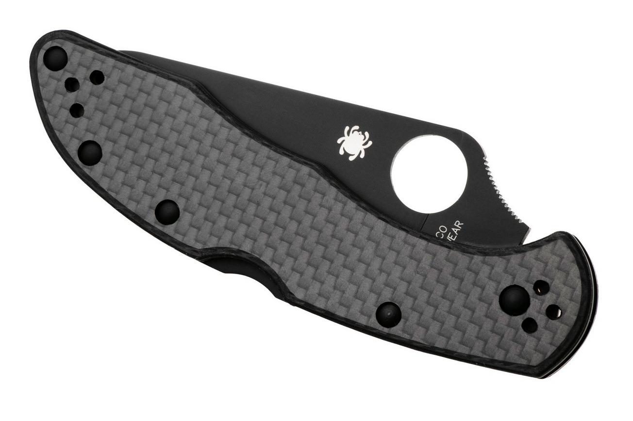 Spyderco Delica 4 Black TiCN CPM CruWear C11CFPBK Carbon Fiber, Sprint Run zakmes
