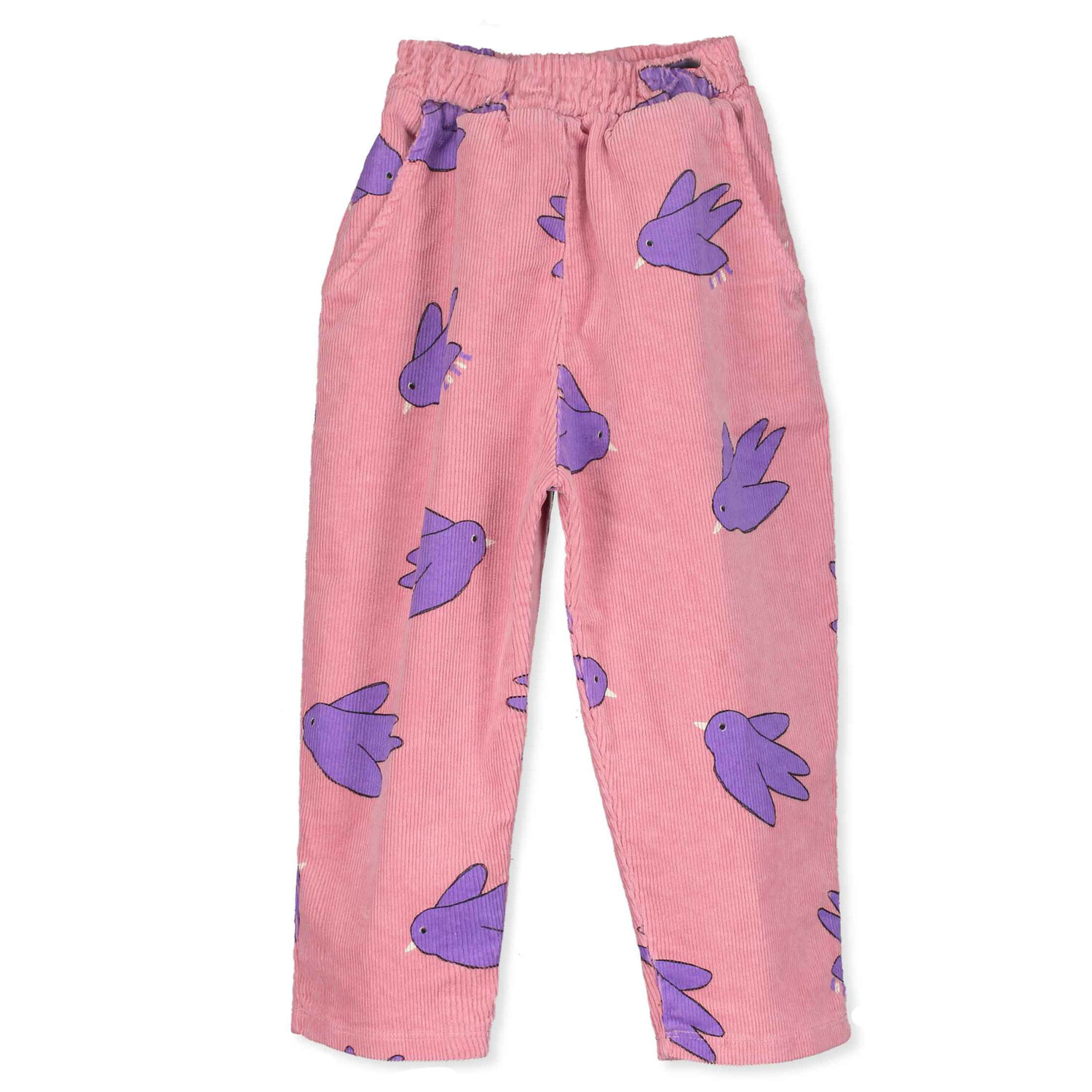 Lötiekids | Wide Corduroy Pants | Birds All Over | Rose
