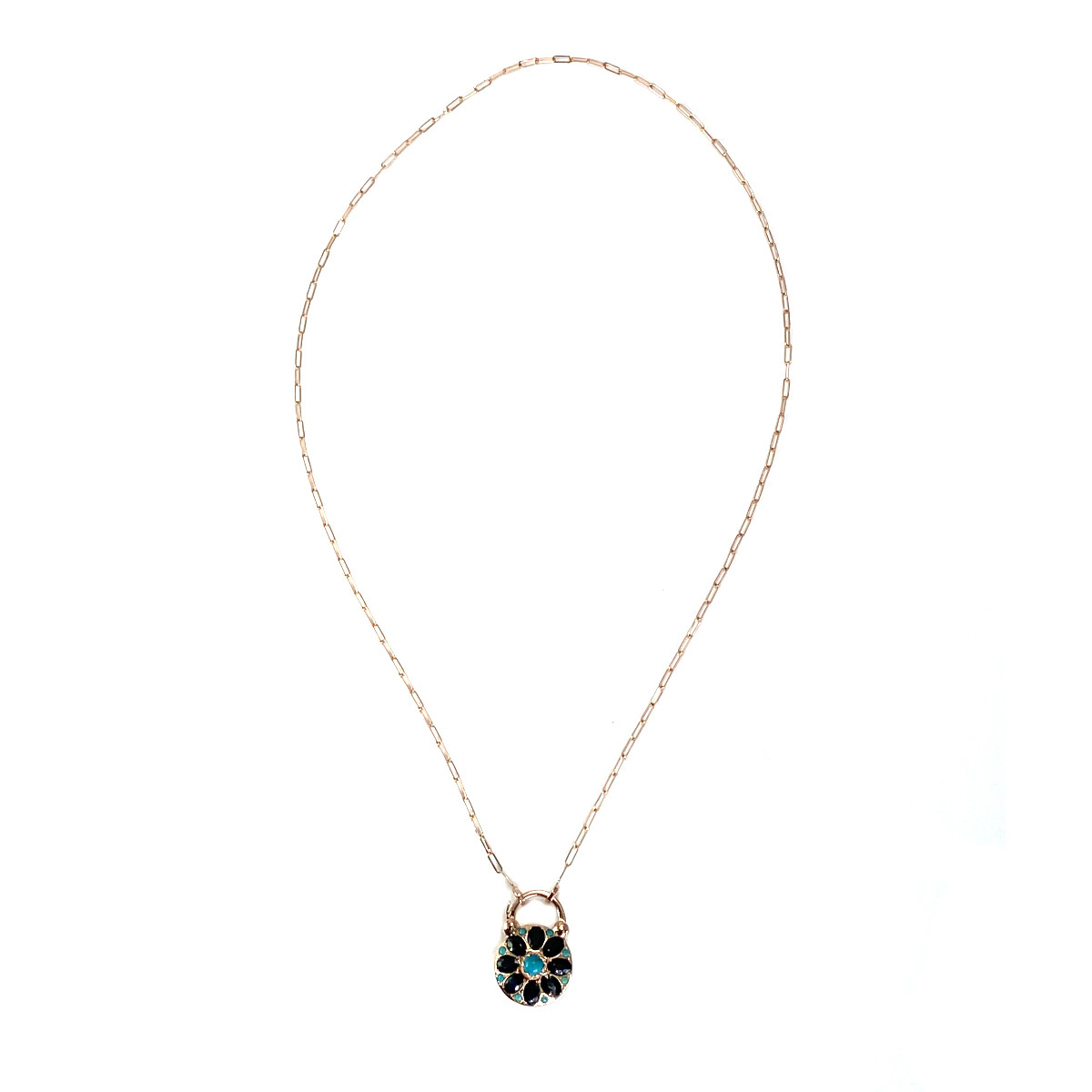 Collier d'occasion or 585 rose 60 cm maille fantaisie