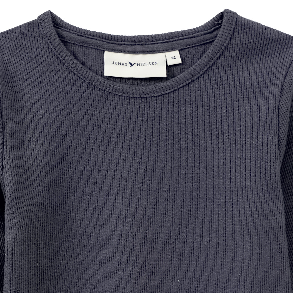 Jonas Nielsen Mädchen Langarmshirt in Rippstruktur dunkelgrau