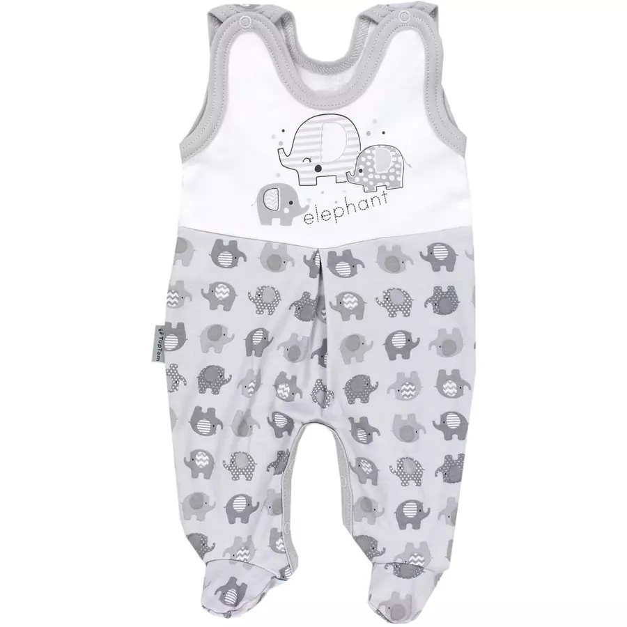 TupTam Baby Unisex Strampler-Set mit Aufdruck Spruch 2-tlg grauweiß