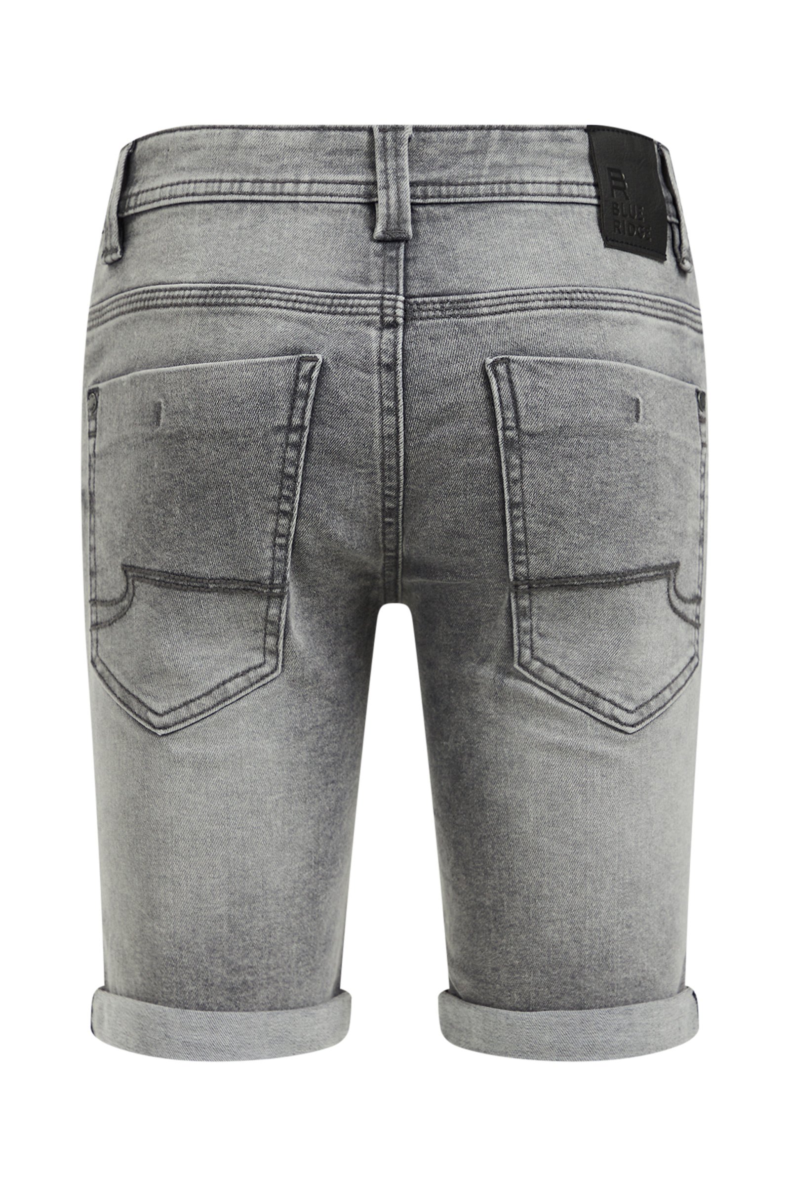 Jongens slim fit denimshort van jog denim Blue Ridge Lichtgrijs