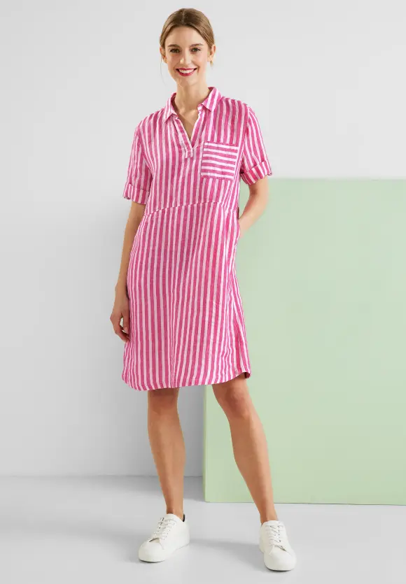Leinen Shirtkleid - oasis pink