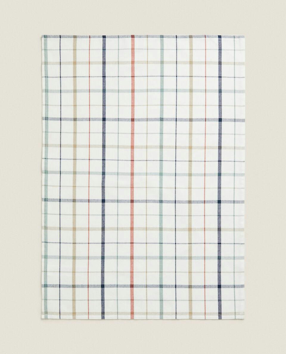PANO DE PRATO DE ALGODÃO XADREZ (PACOTE COM 3)