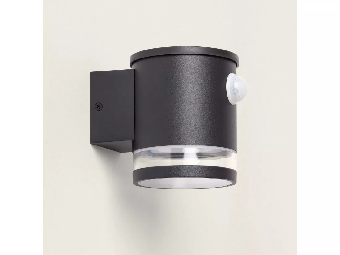 Applique Murale Extérieure Solaire LED Aluminium avec Détecteur de Mouvement Draco Noir