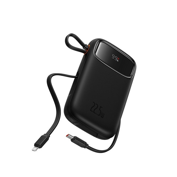 (22.5W) 20000mAh USB A / USB C Powerbank Power Delivery Ladegerät inkl. USB C / Lightning Ladekabel mit LED Anzeige - Schwarz