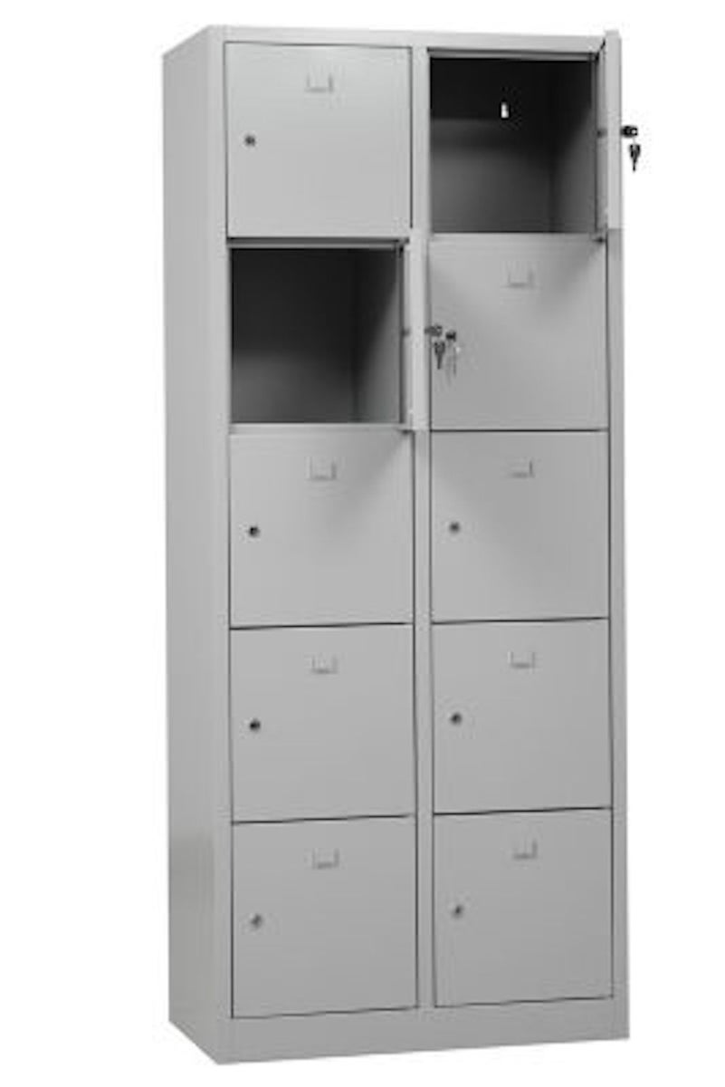PROREGAL Falcon Medium Lockerkast (H x B x D): 190 x 80 x 45 cm, Cilinderslot, Grijs
