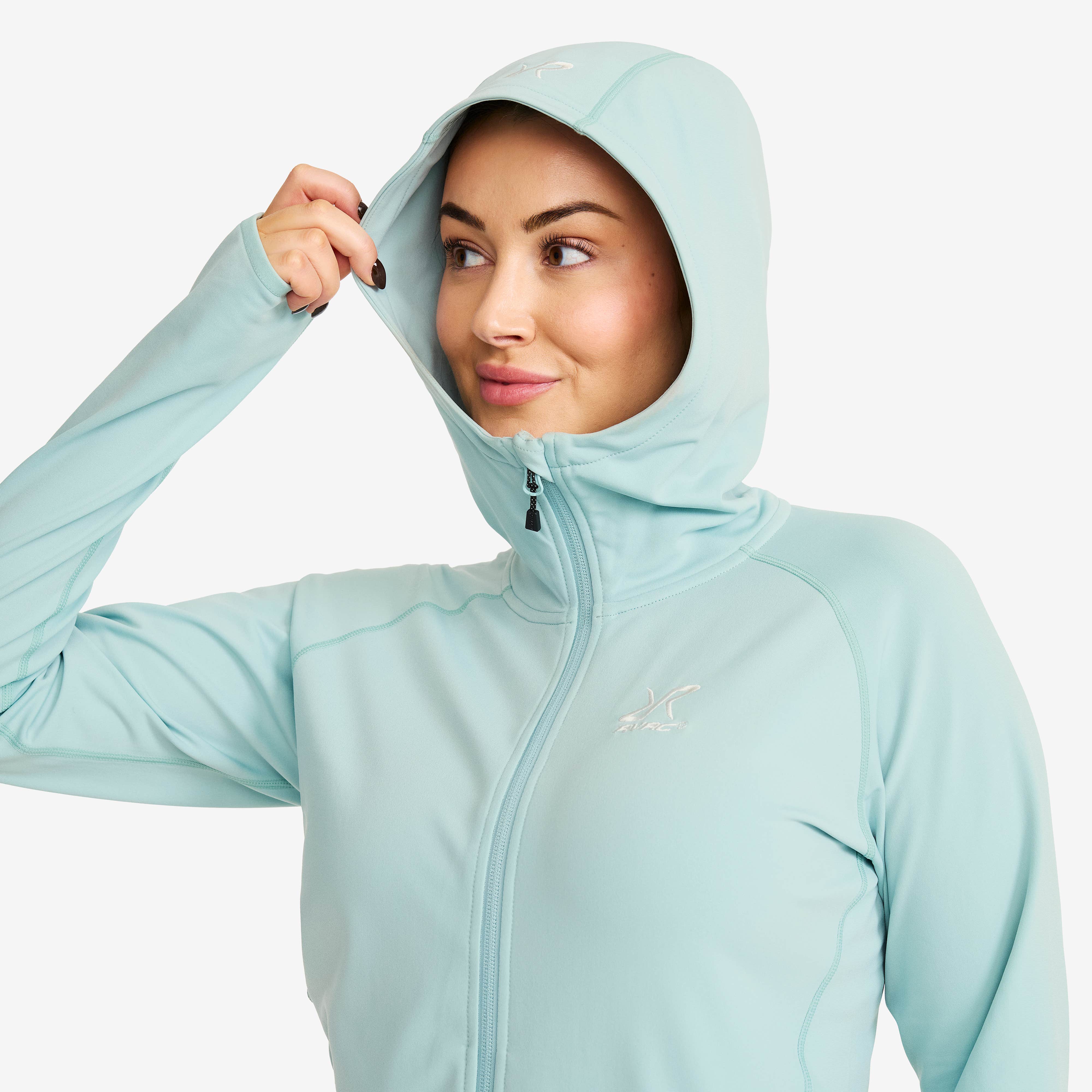 Evolution Light Stretch Fleece Hoodie Dame Gray Mist