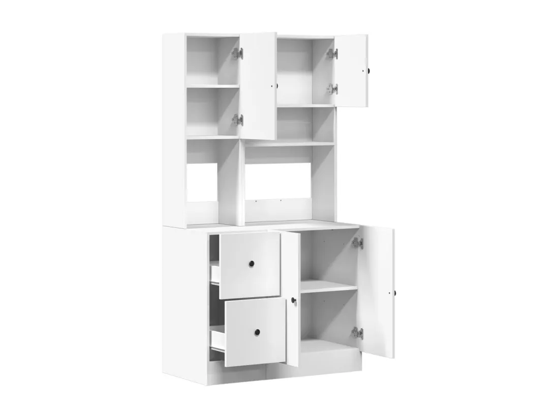Armoire de cuisine blanc 95x50x180 cm bois d'ingénierie