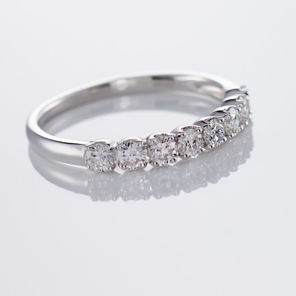 Demi-alliance Or Blanc  Eloisa Diamant Synthetique