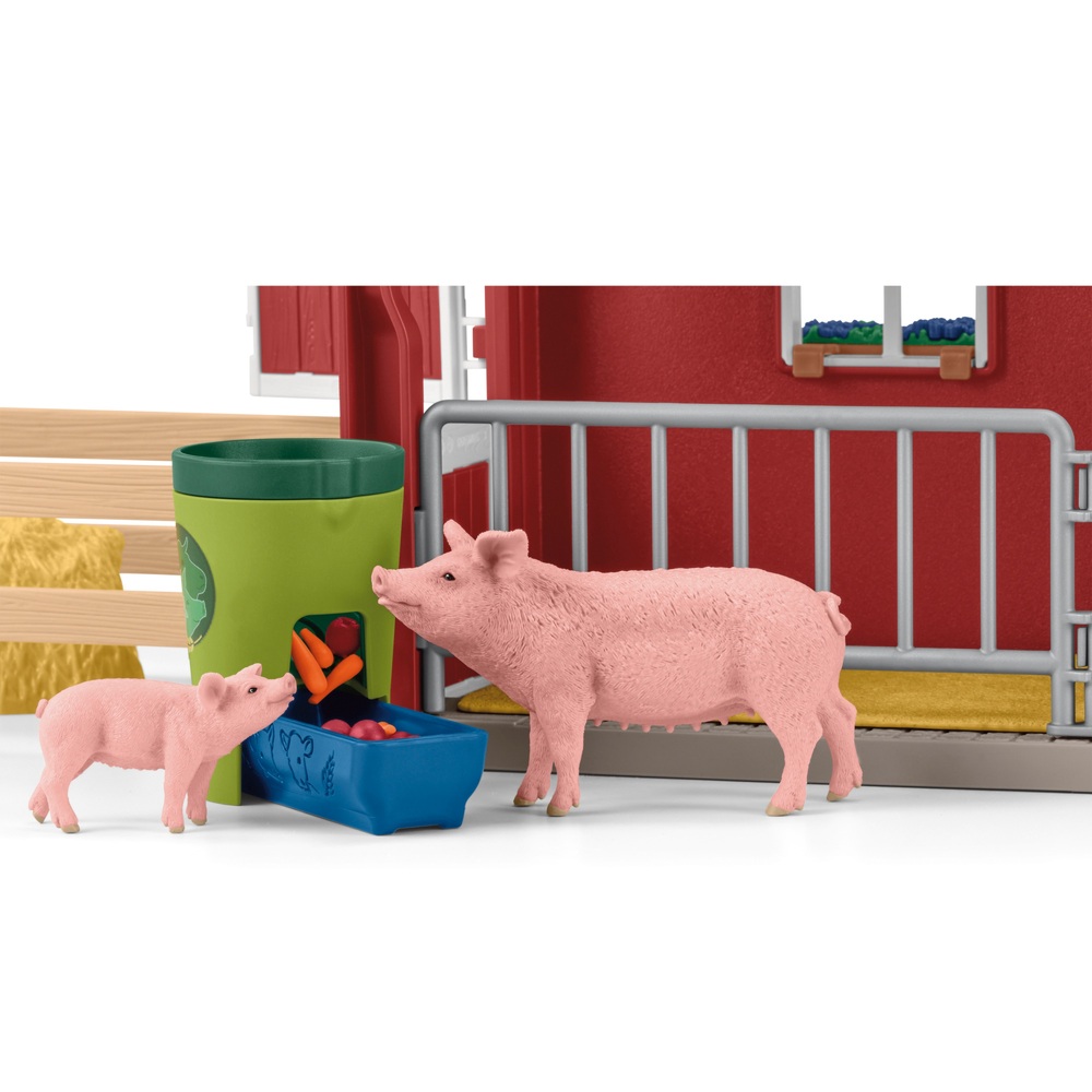 Schleich Rote Bauernhofscheune mit Tieren Spielset