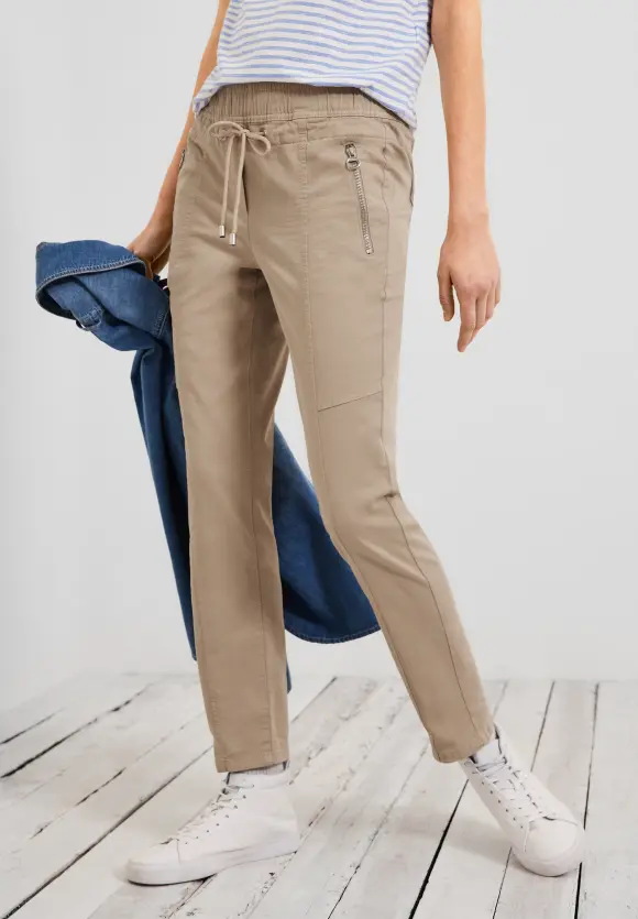 Casual Fit Hose mit Stretch - authentic beige