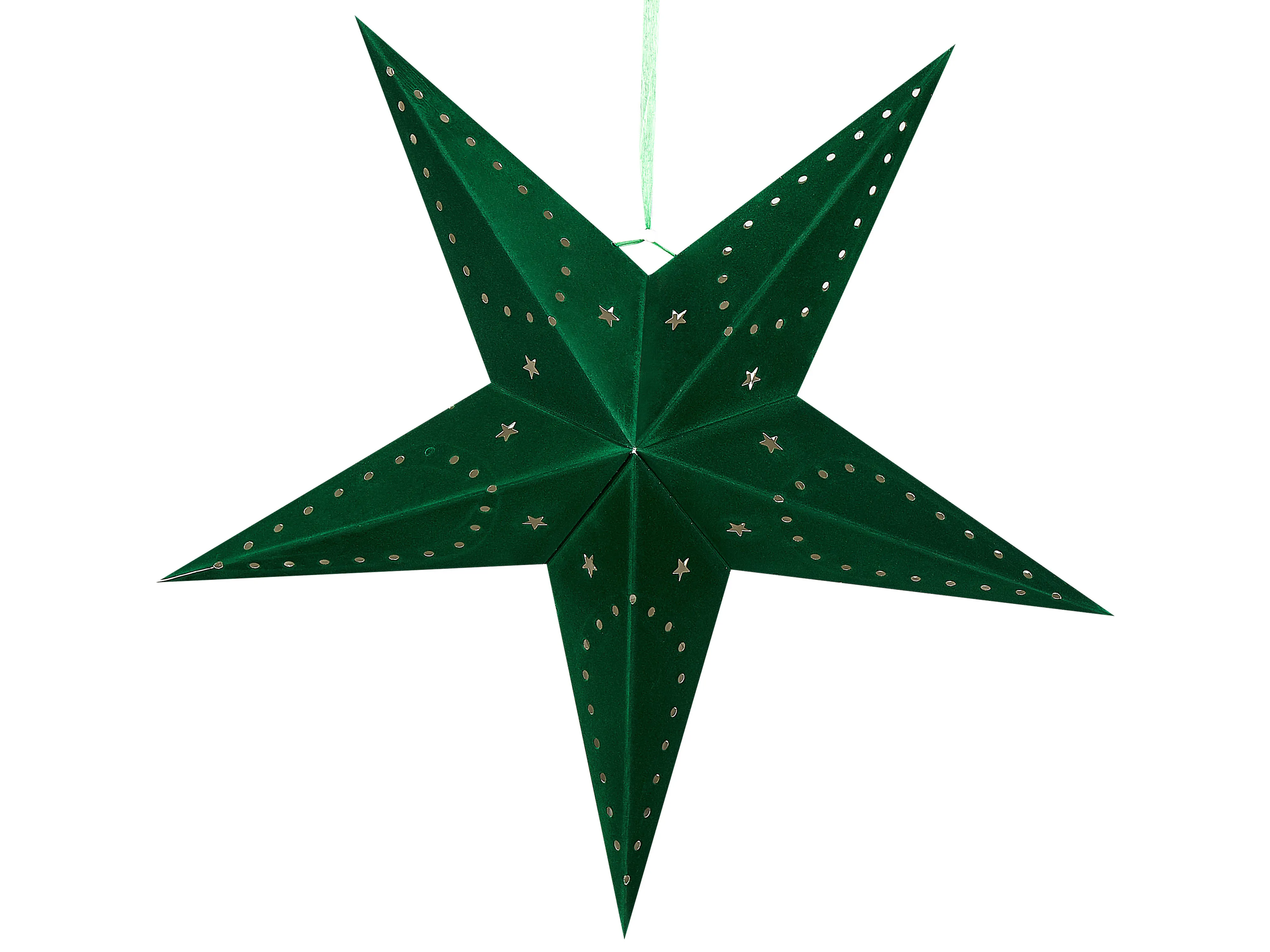 Set van 2 hangende decoraties LED MOTTI Ster 60 cm Smaragdgroen