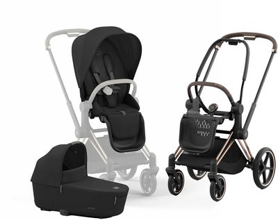 Cybex Priam Duovogn, Sepia Black/Rose Gold