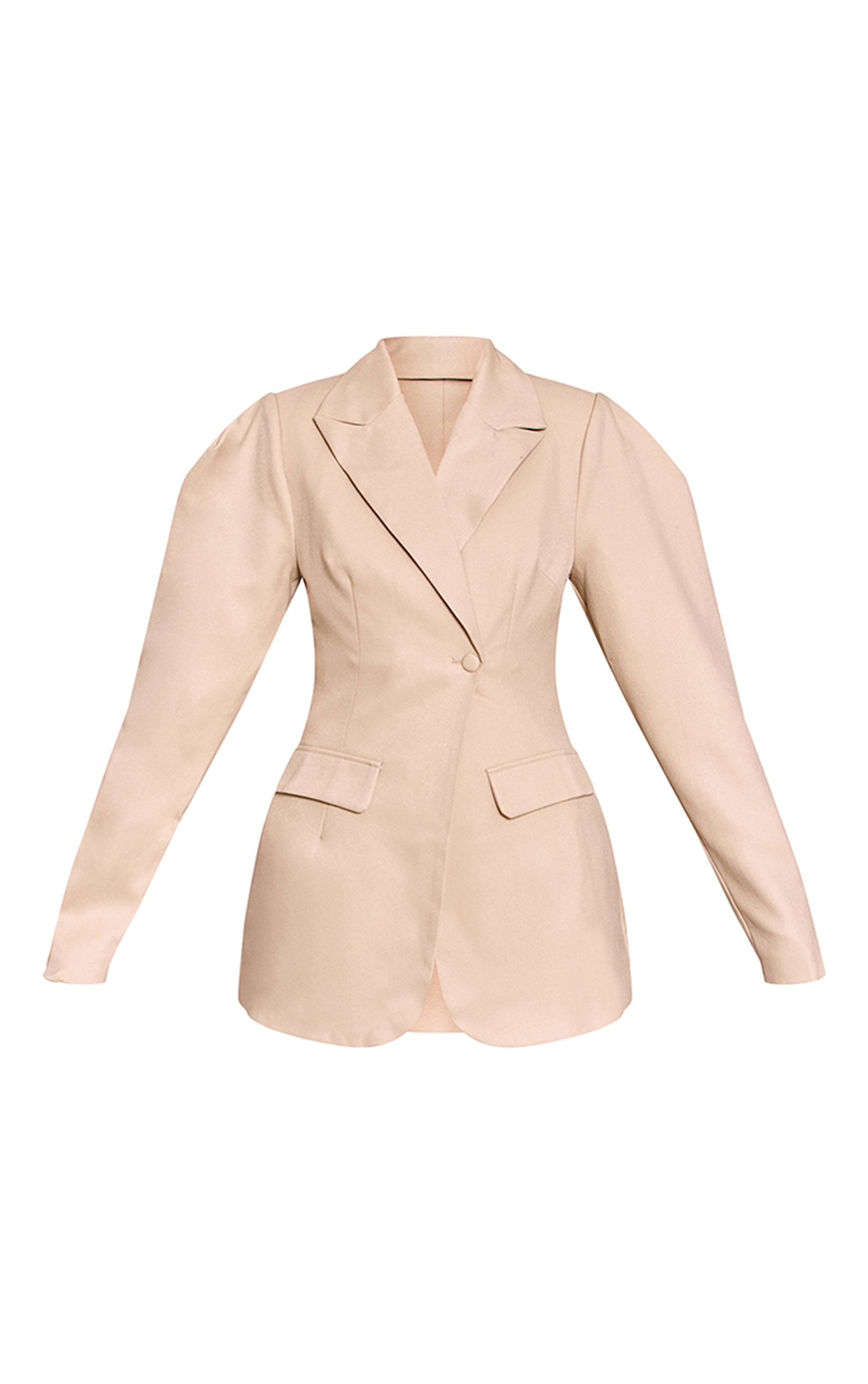 Gris Pierre Blazer Oversize Extrême À Épaules Tombantes Et Taille Cintrée