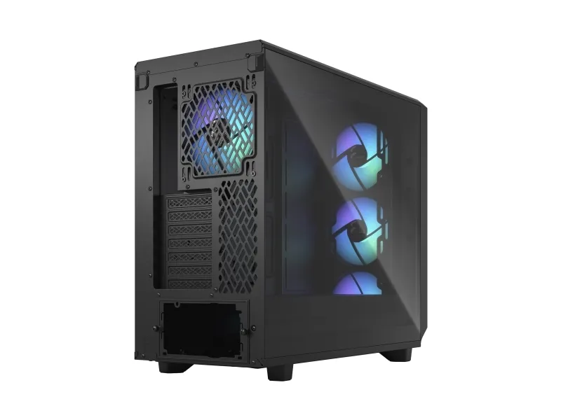 Fractal Design Meshify 2 Lite - Tower - udvidet ATX - sidepanel med vindue (hærdet glas) - ingen strømforsyning (ATX) - RGB-sort TG-lystone - USB/Lyd