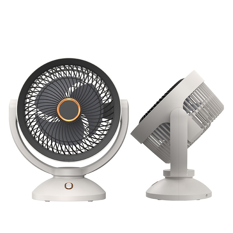 (29x25cm) USB Bodenventilator Tragbarer Desktop Ventilator Schreibtisch Lüfter mit 4 Geschwindigkeits Stufen – Weiss / Schwarz