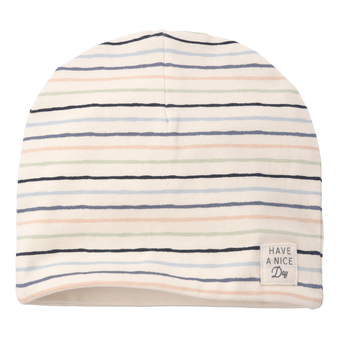 Topomini Pure Collection Baby Mütze mit Streifen hellgrün / bunt / weiss