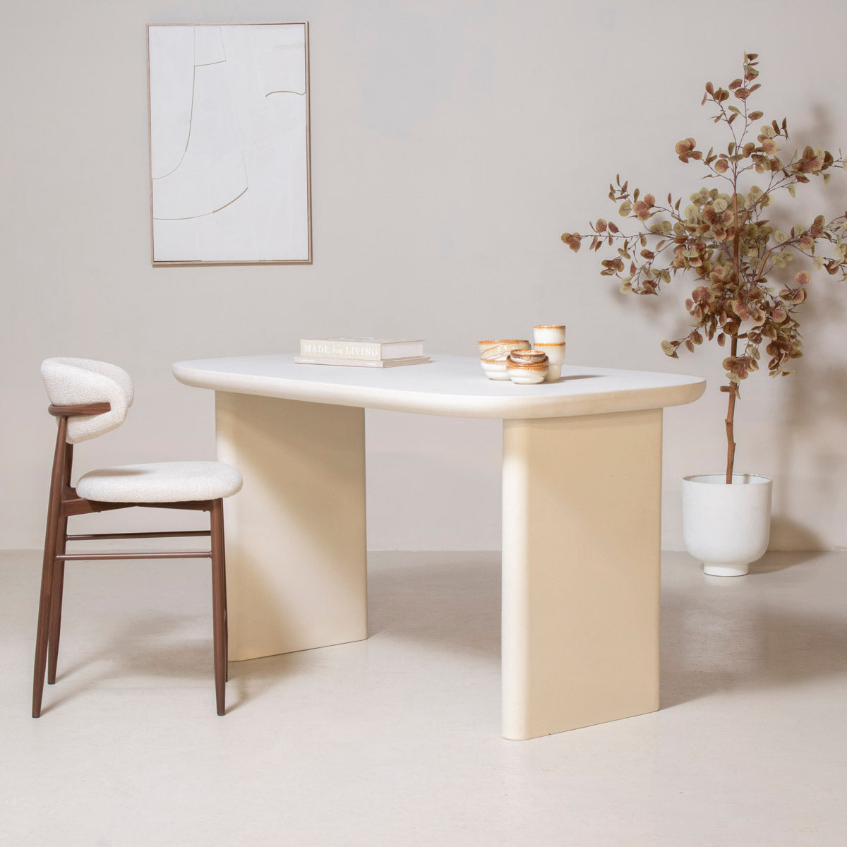 Giga Meubel - Countertafel Beige Eco Composiet - 160x90x90cm - Maya