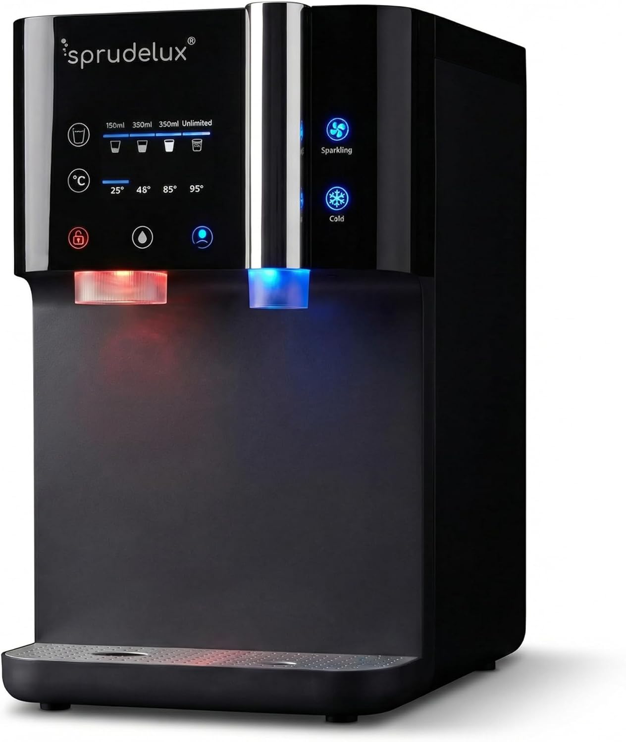JUMAN SUPREME Wasserspender mit Sprudel & Heißwasser – Umkehrosmose Direct-Flow mit UVC – Wasserfilter mit CO2 – Auftischgerät für Küche & kleine Büros - Tafelwasseranlage | (Wassersprudler)
