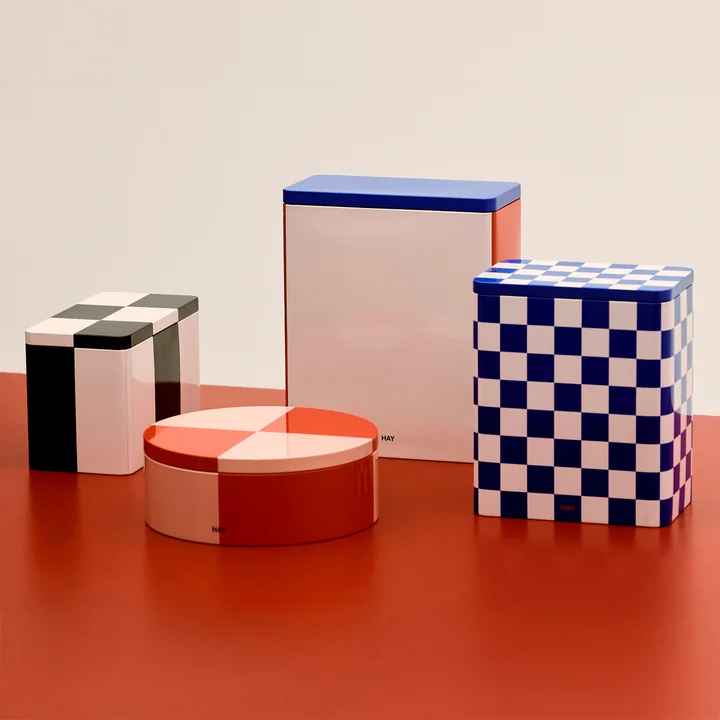 HAY - Tin Container slim, grün / off-white