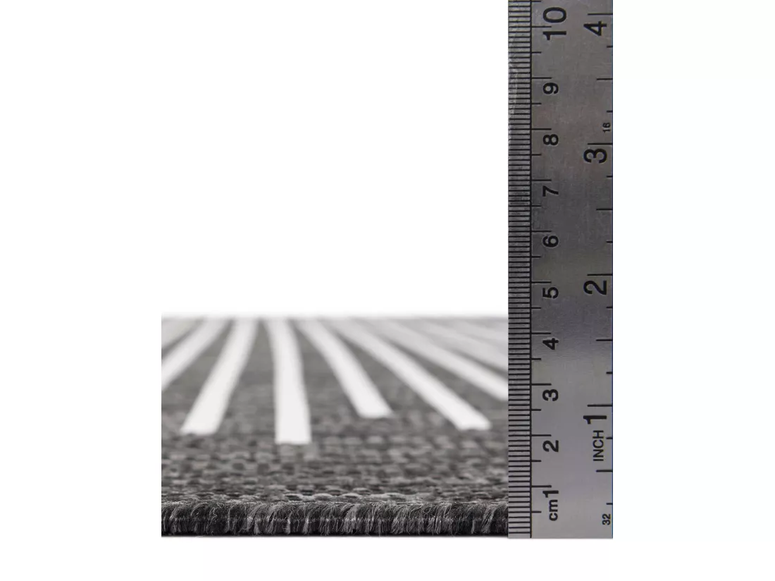 Tapis d'Extérieur - 183x183 - Anthracite - Tulum Symetry