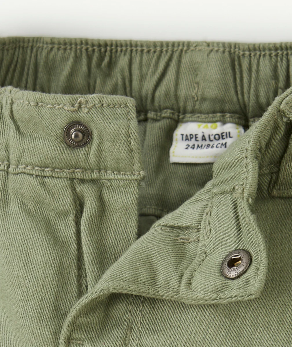 PANTALON RELAX BÉBÉ GARÇON EN DENIM KAKI