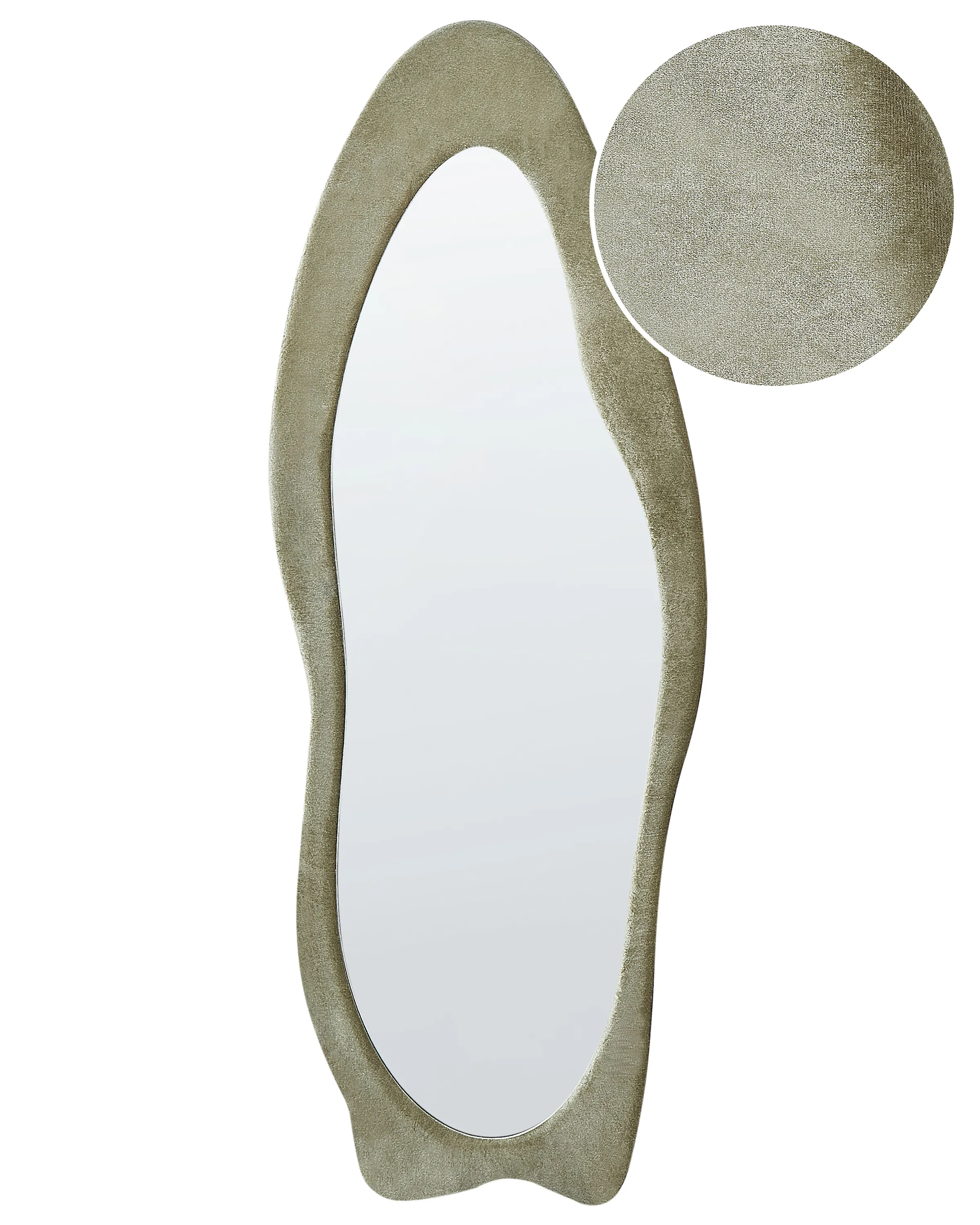 Wandspiegel REIGNY 57 cm 160 cm Fluweel Olijfgroen