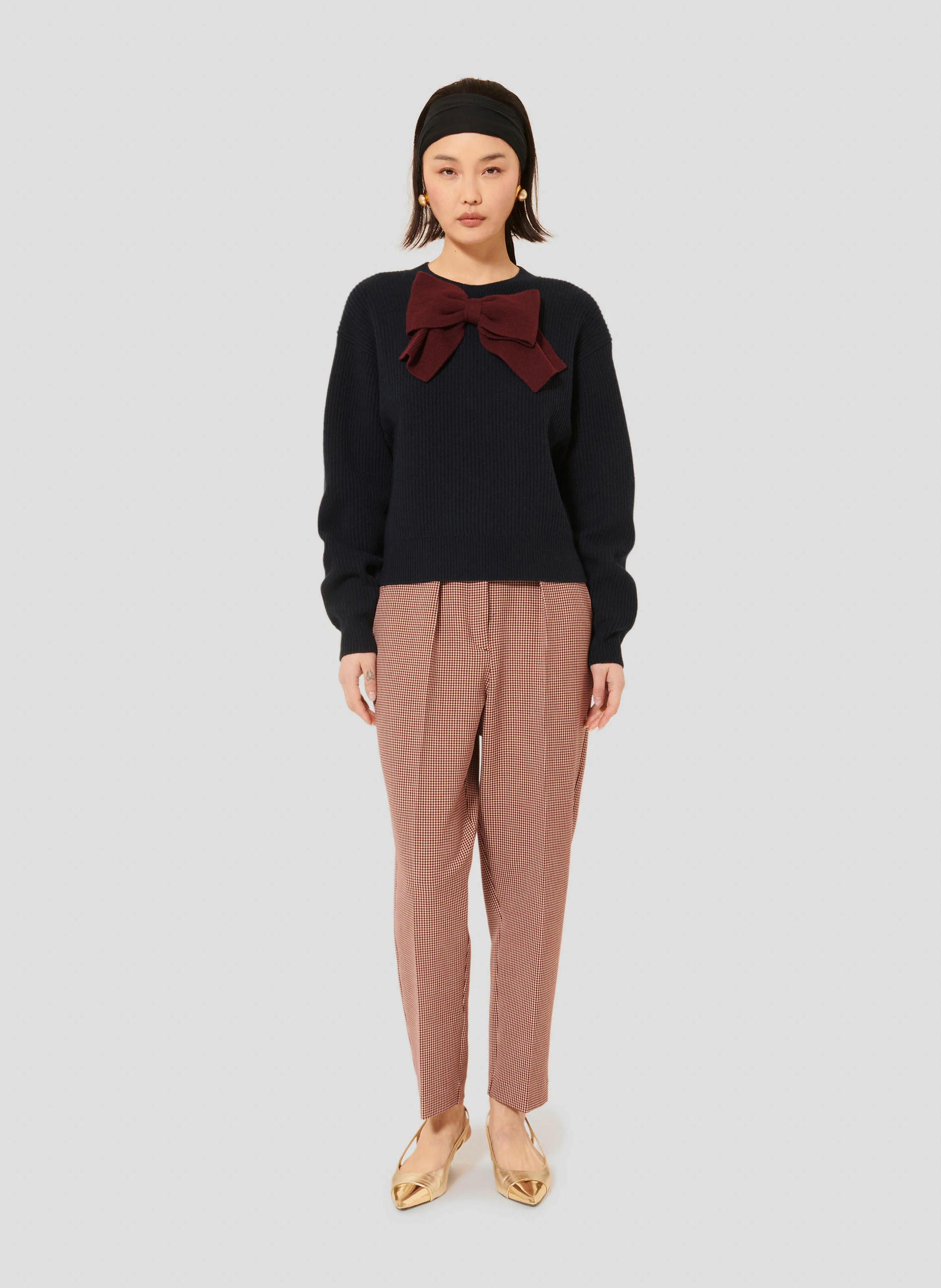 PHOEBE - Pull droit col rond en laine | Bleu
