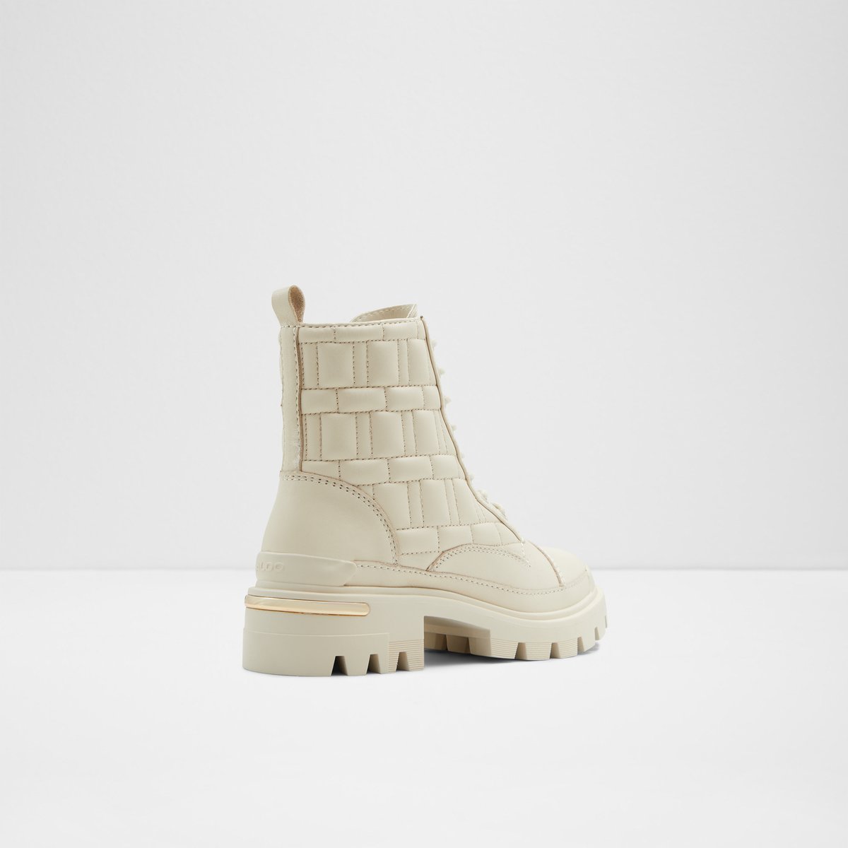 Quilt White Women Combat boots