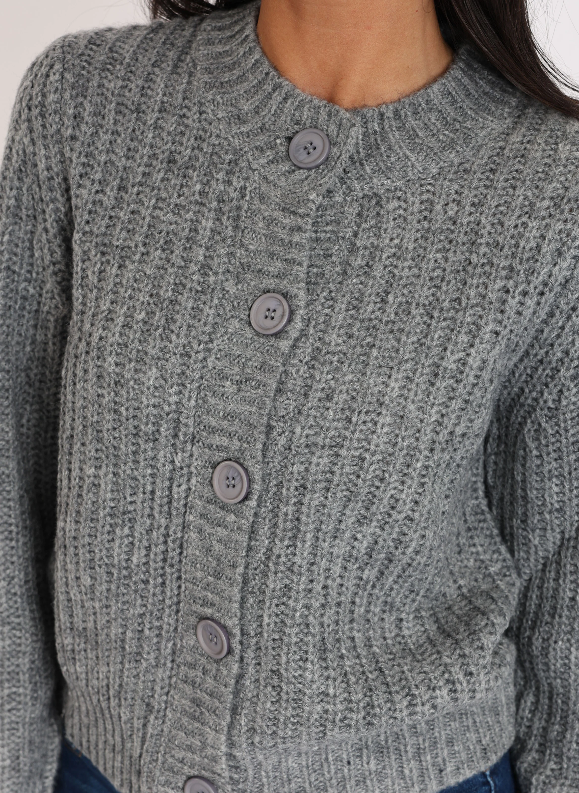 LANA - Gilet en maille | Gris