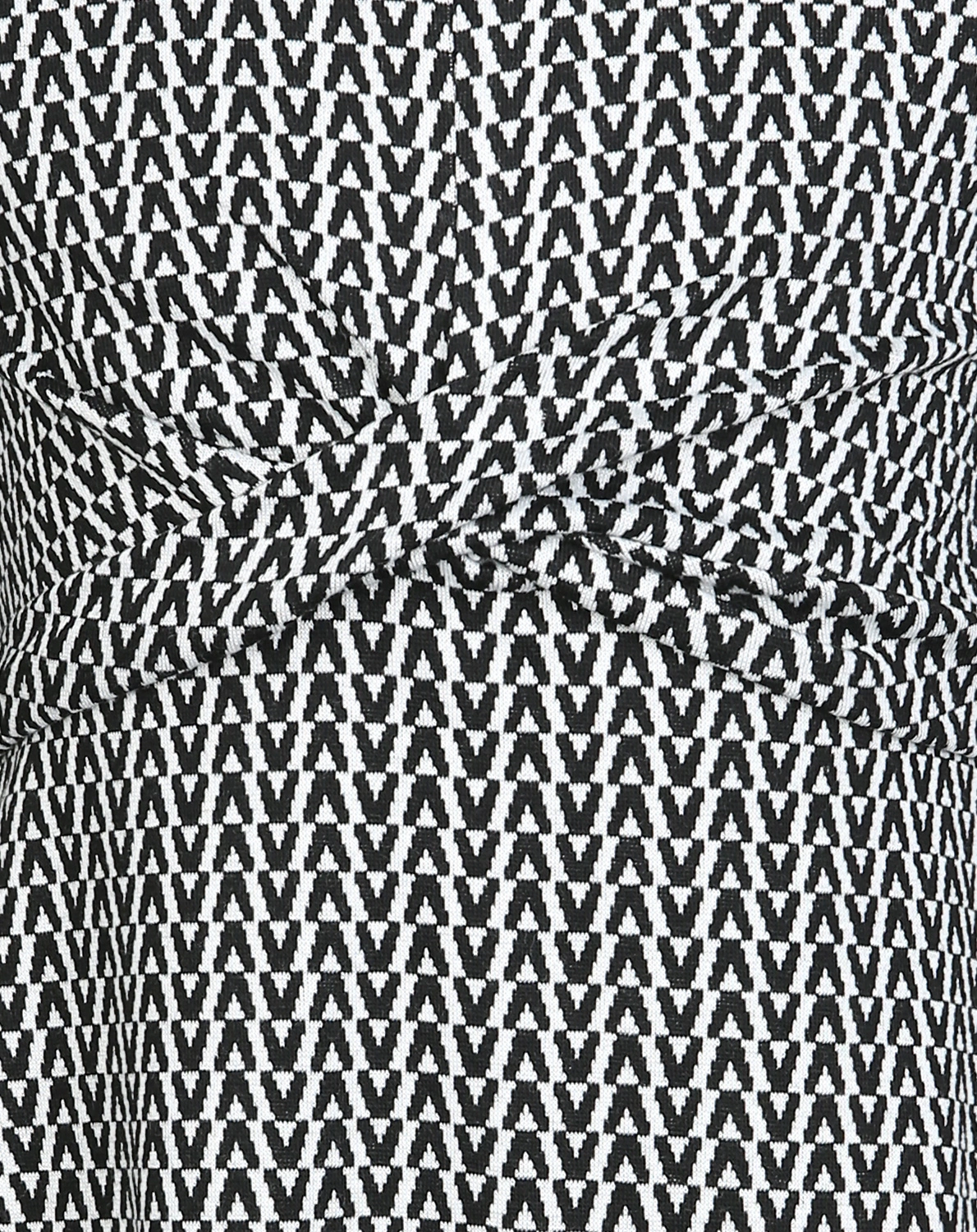 Langarm-Kleid TWISTED in schwarz/weiß