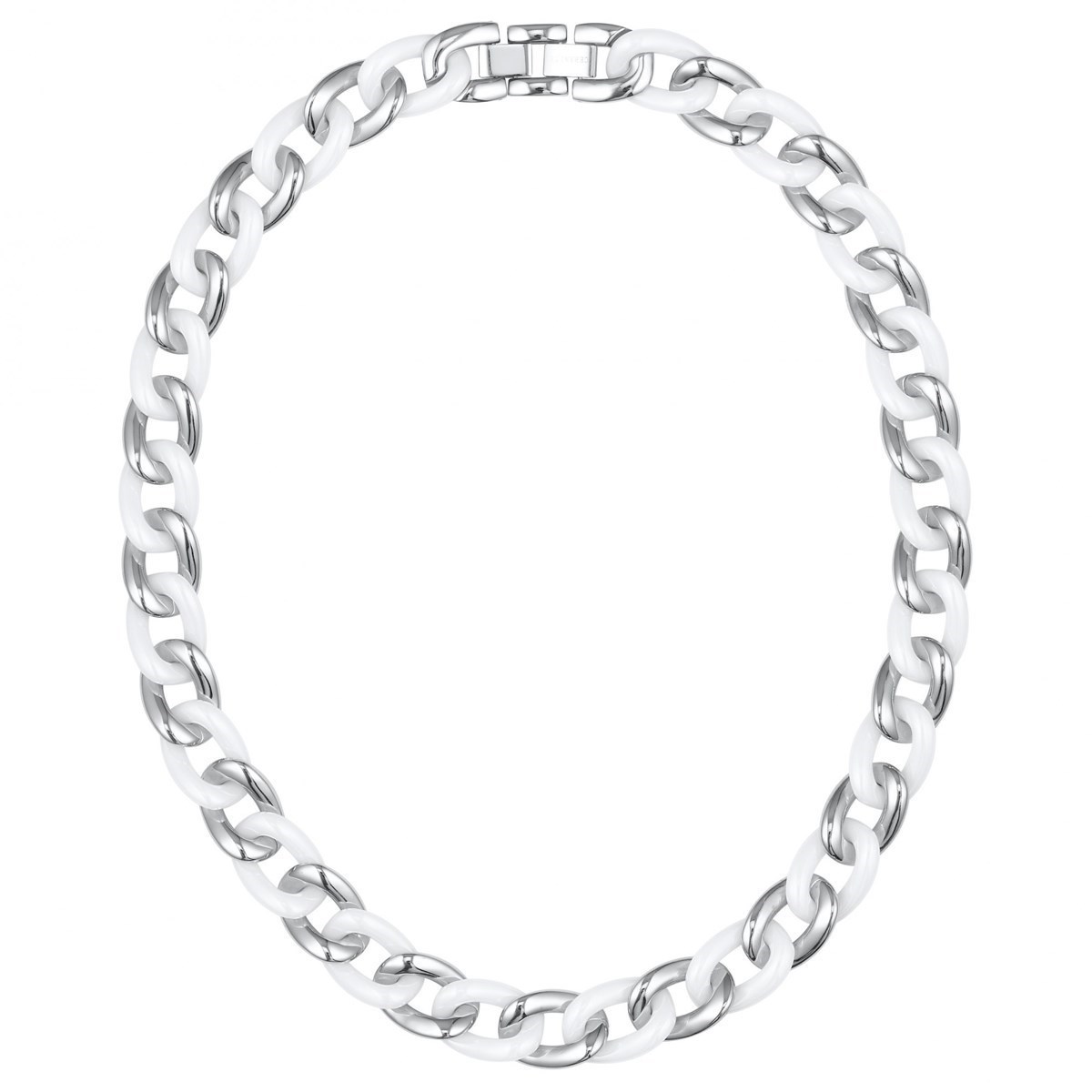 Collier multi-motifs en Acier 316L et céramique - blanc brillant
