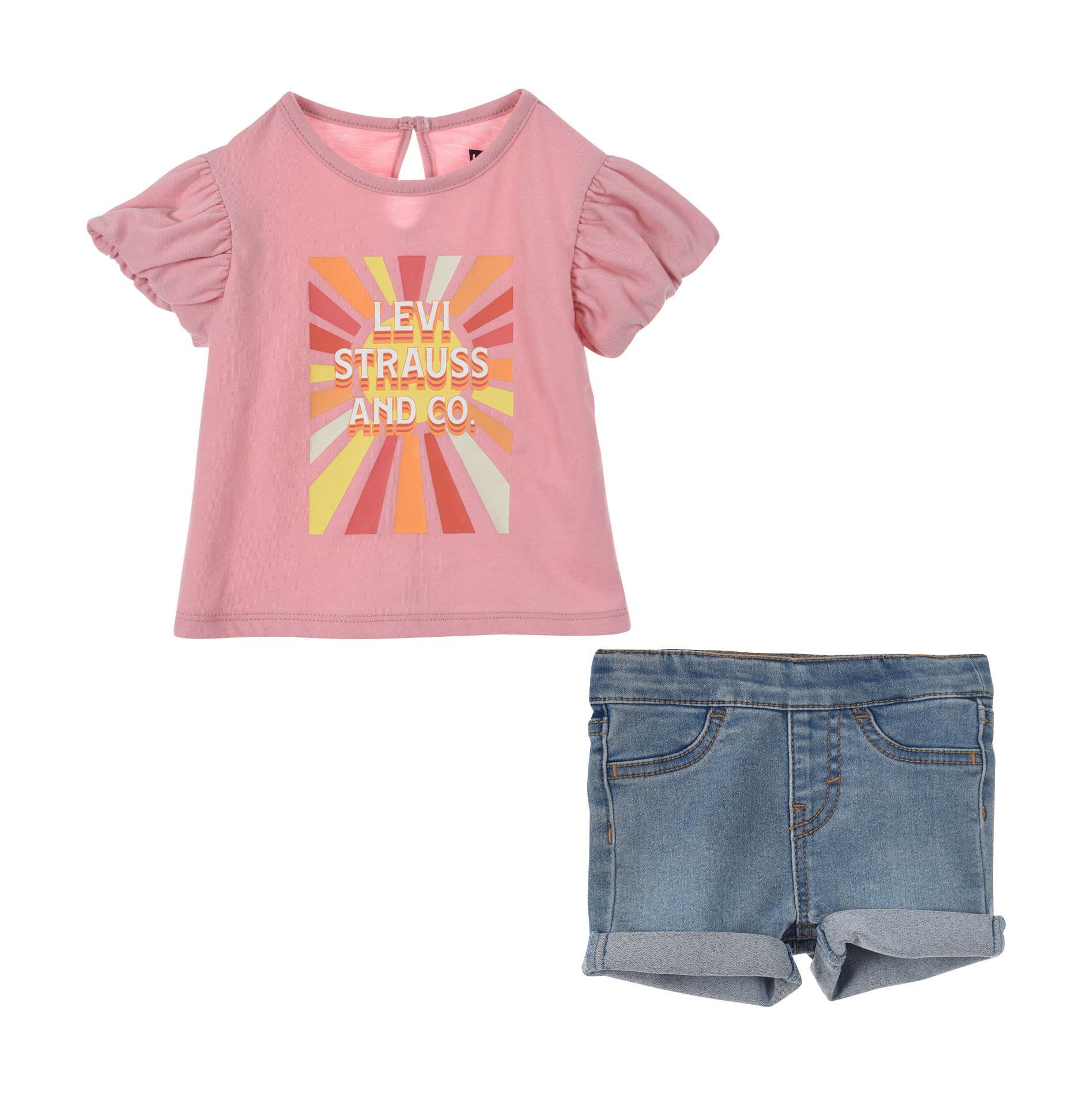 Ensemble short et tee-shirt | Rose