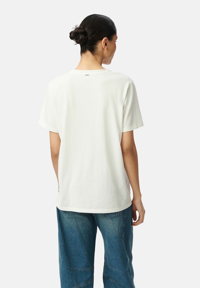 IKKS<br>Camiseta de manga curta com gola redonda e mensagem brilhante