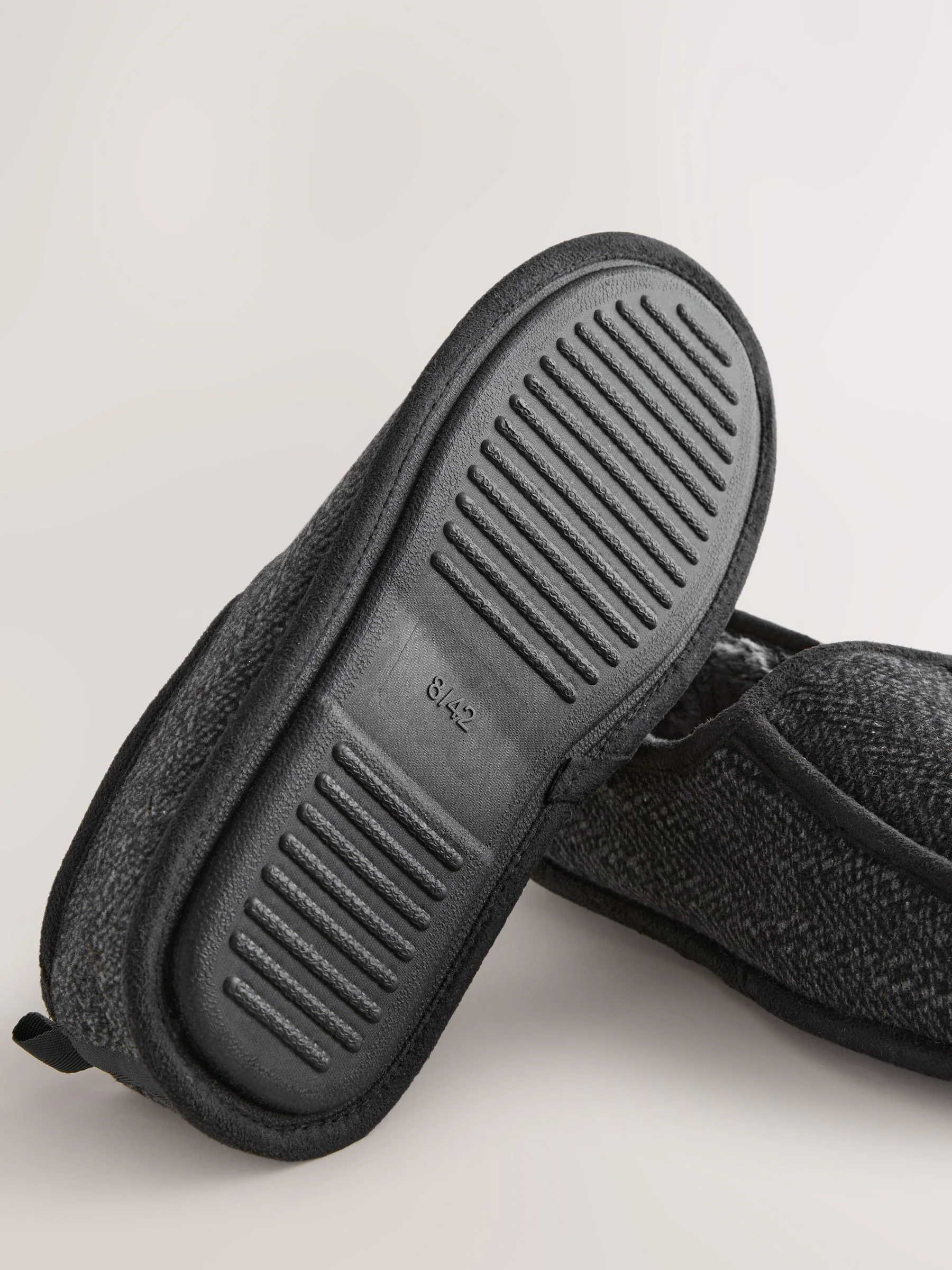 Grijs - Wide Fit Closed Back Slippers