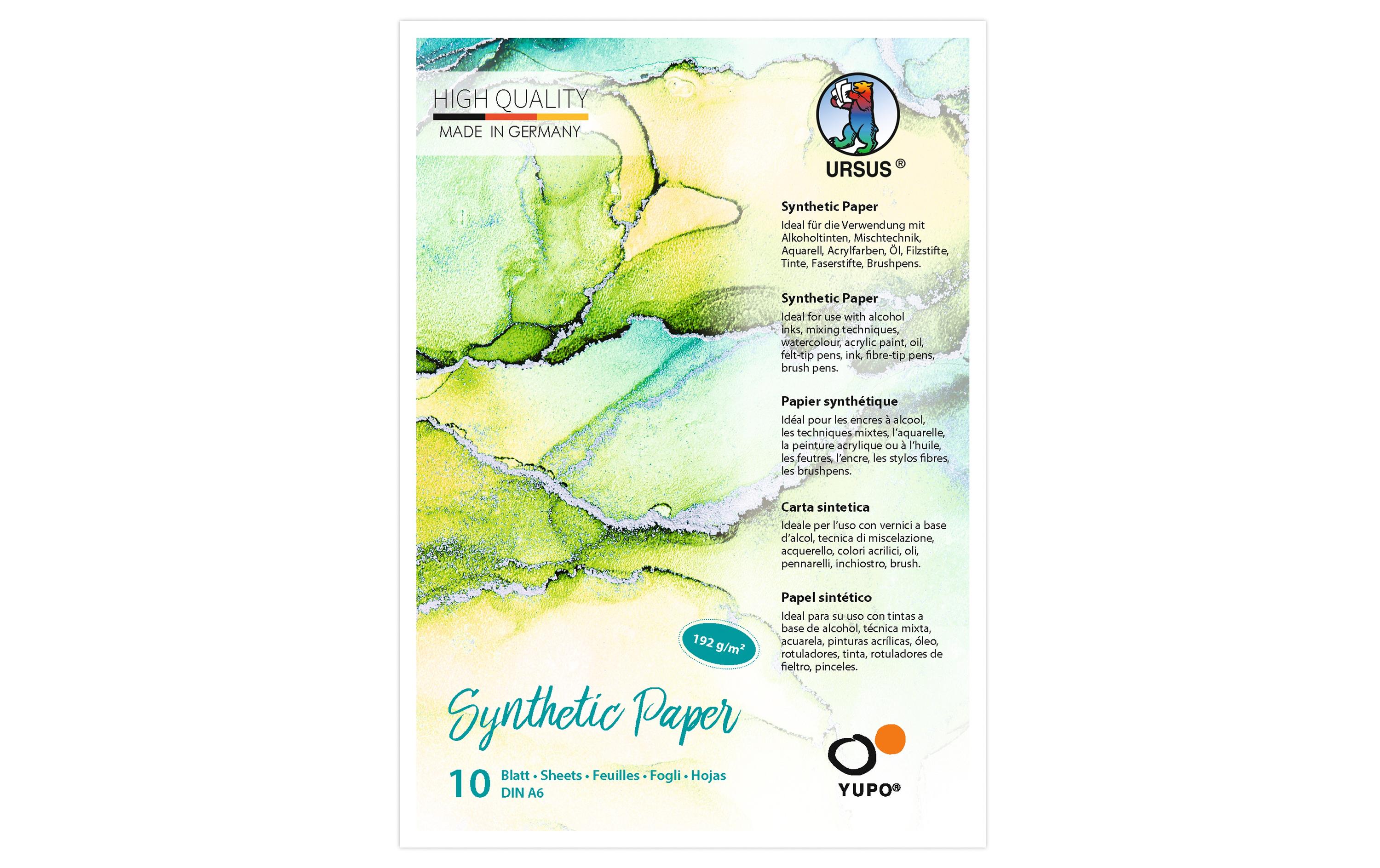 Malblock Yupo Synthetik, A6, 192 g/m², 10 BlattSynthetikpapier zum Kreieren von tollen Kunstwerken