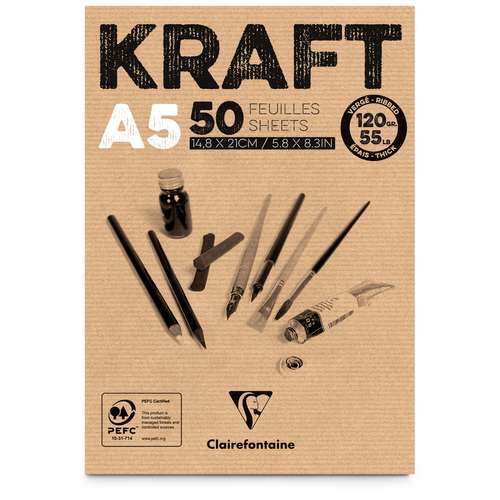 Clairefontaine Kraftpapier-Block, 120 g/qm