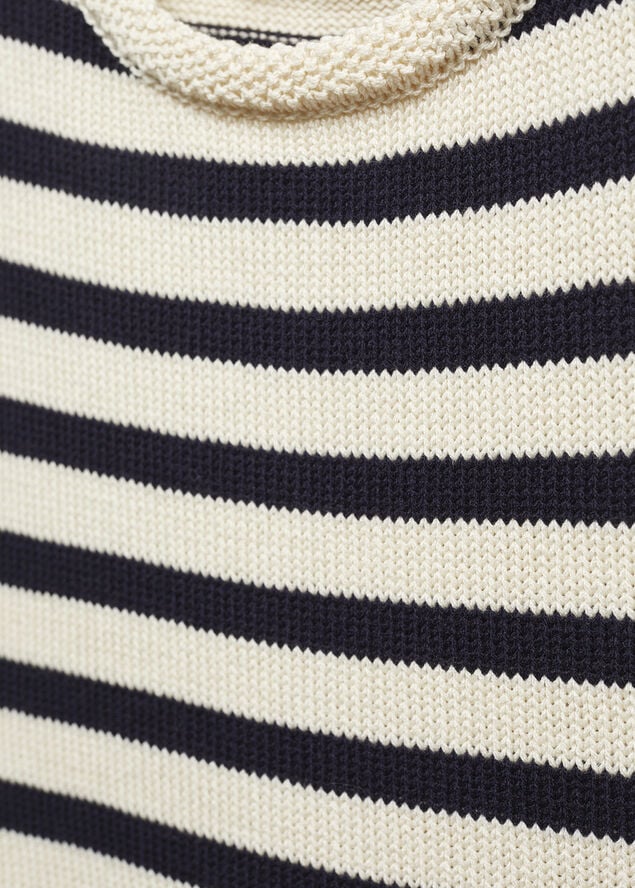 MANGO Round-neck knitted top Navy