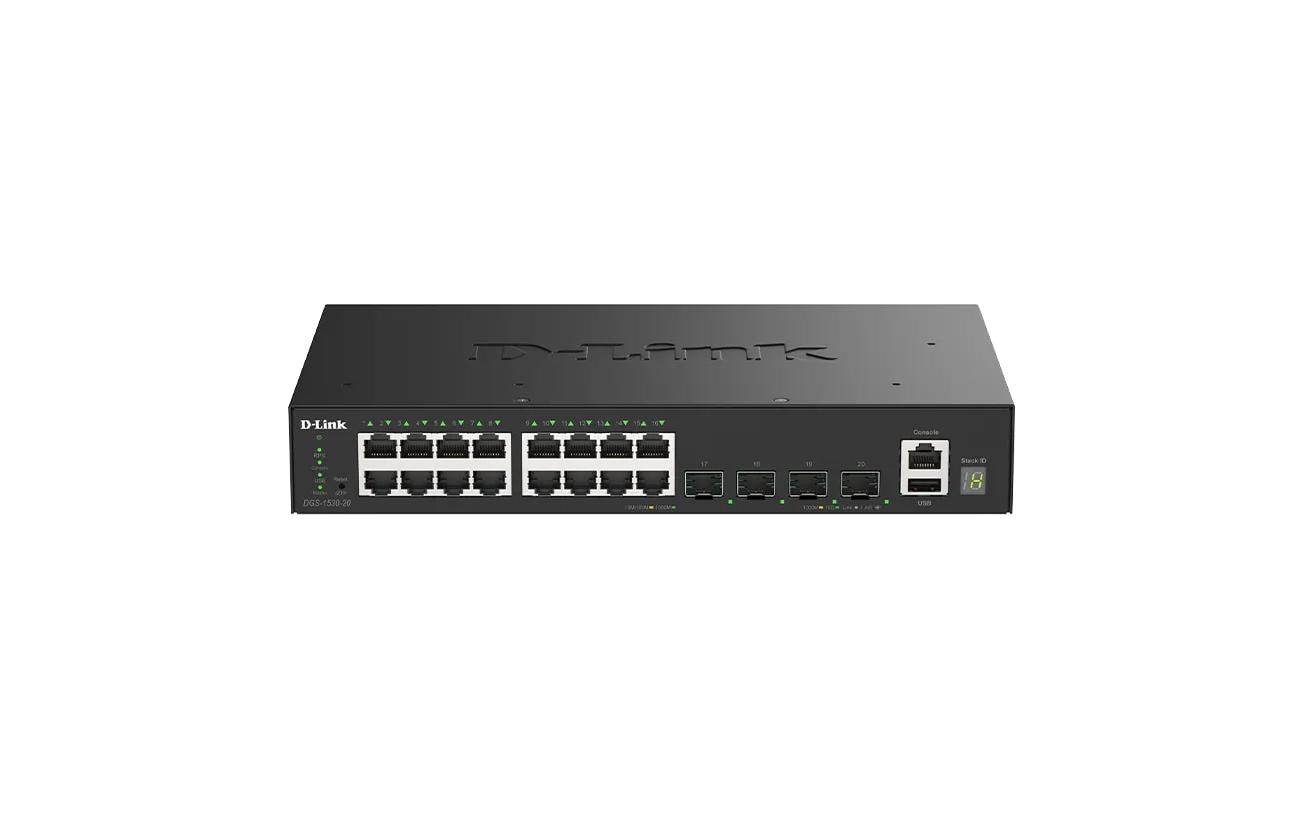 SFP+ Switch DGS-1530 20 Port<br>Gigabit Stackable Smart Managed Switches mit 10G Uplinks