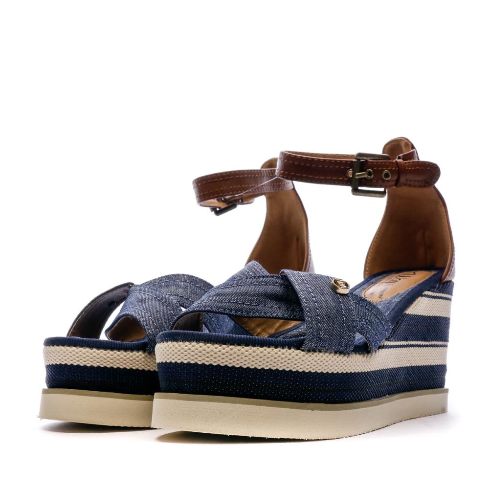 Beppi Sandales Compensées Bleu Jeans Femme Beppi