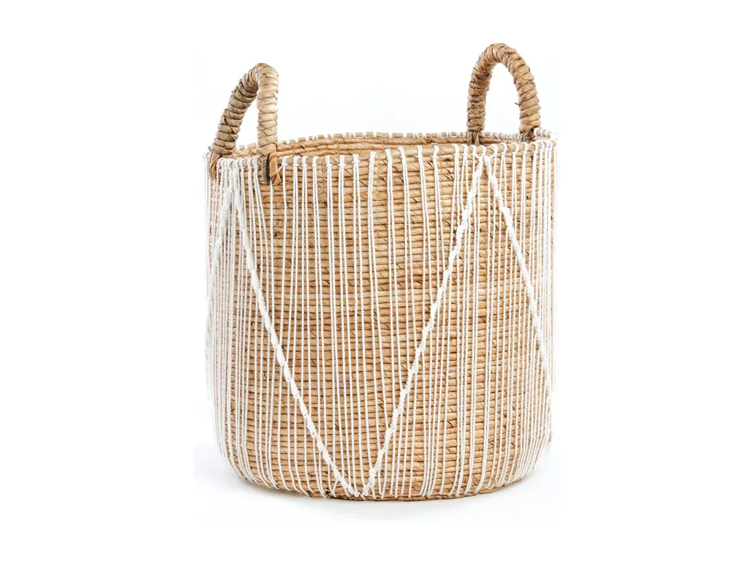 Le Panier Straight Stitched Makramee - Naturel Blanc - M
