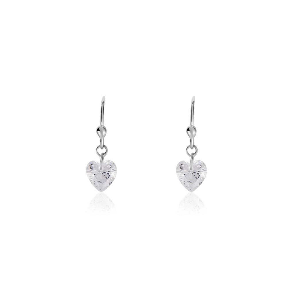 Boucles D'oreilles Pendantes Argent Blanc Sopher Oxydes De Zirconium