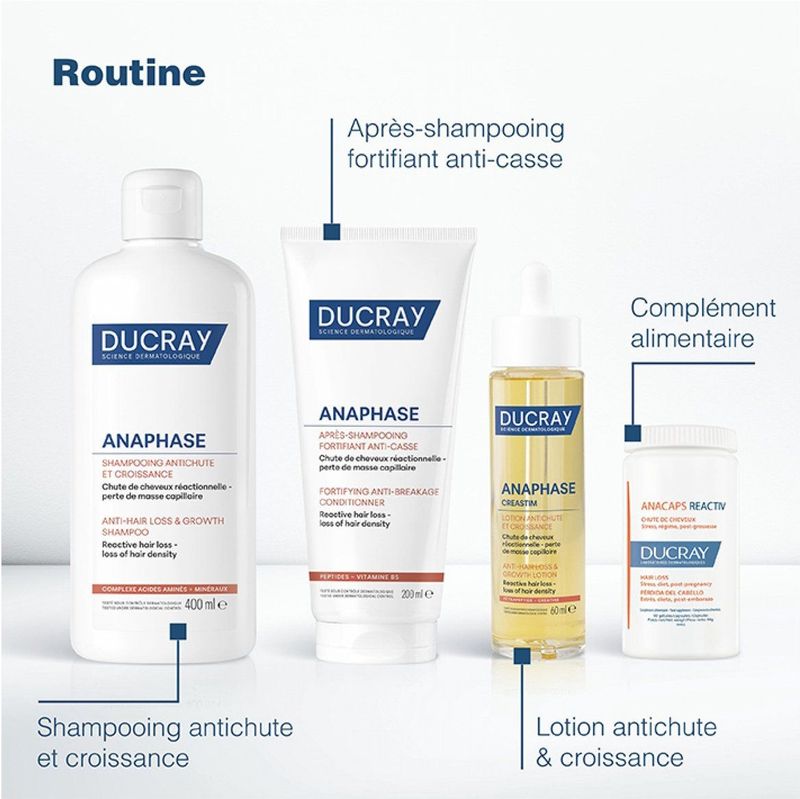 Ducray - Anaphase - Shampoo tegen Haaruitval - 400 ml - Voor Mannen