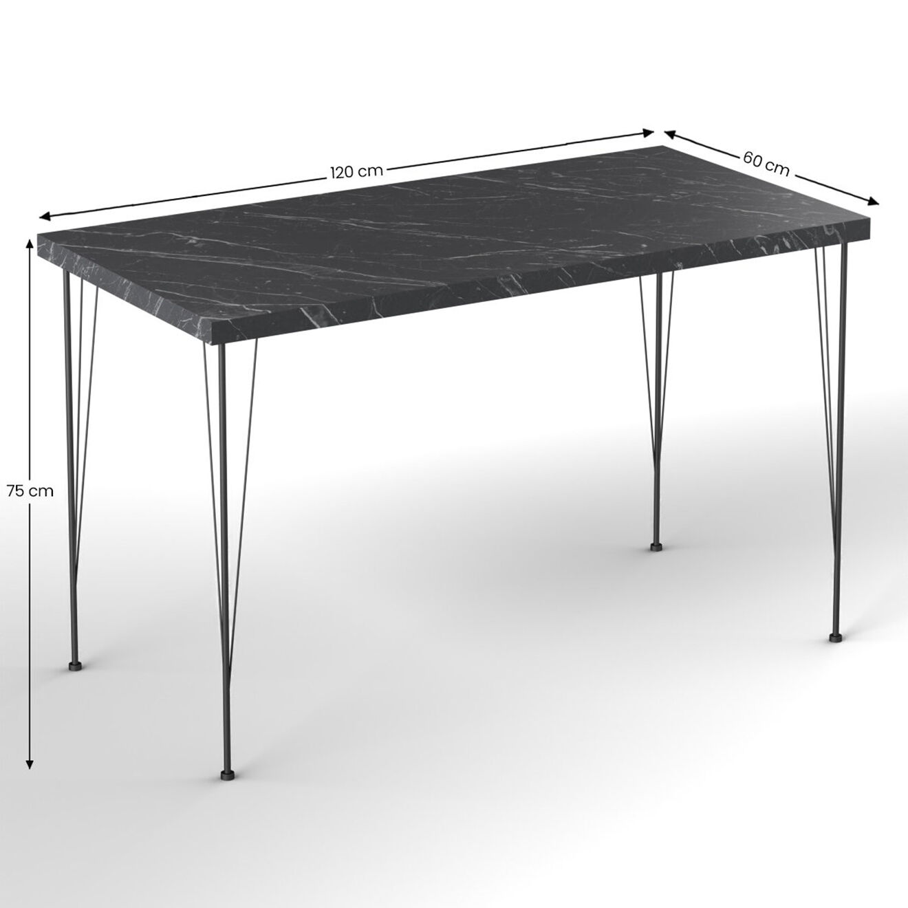 Wooden Art Table + 4 chaises bndymk001 noirs