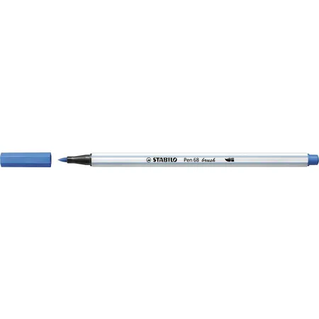Premium-Filzstift mit Pinselspitze für variable Strichstärken - STABILO Pen 68 brush - Einzelstift - dunkelblau