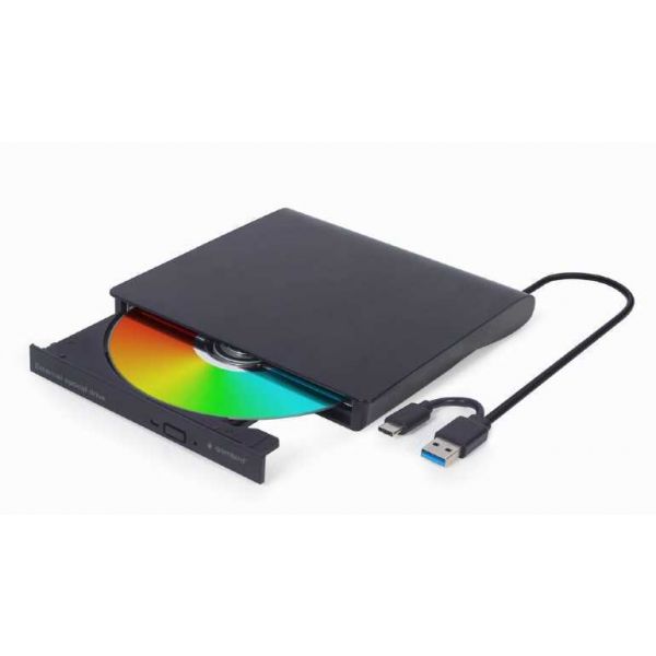 Gembird Drive Óptica Externa USB DVD-USB-03 CD/DVD 24x/8x Preta